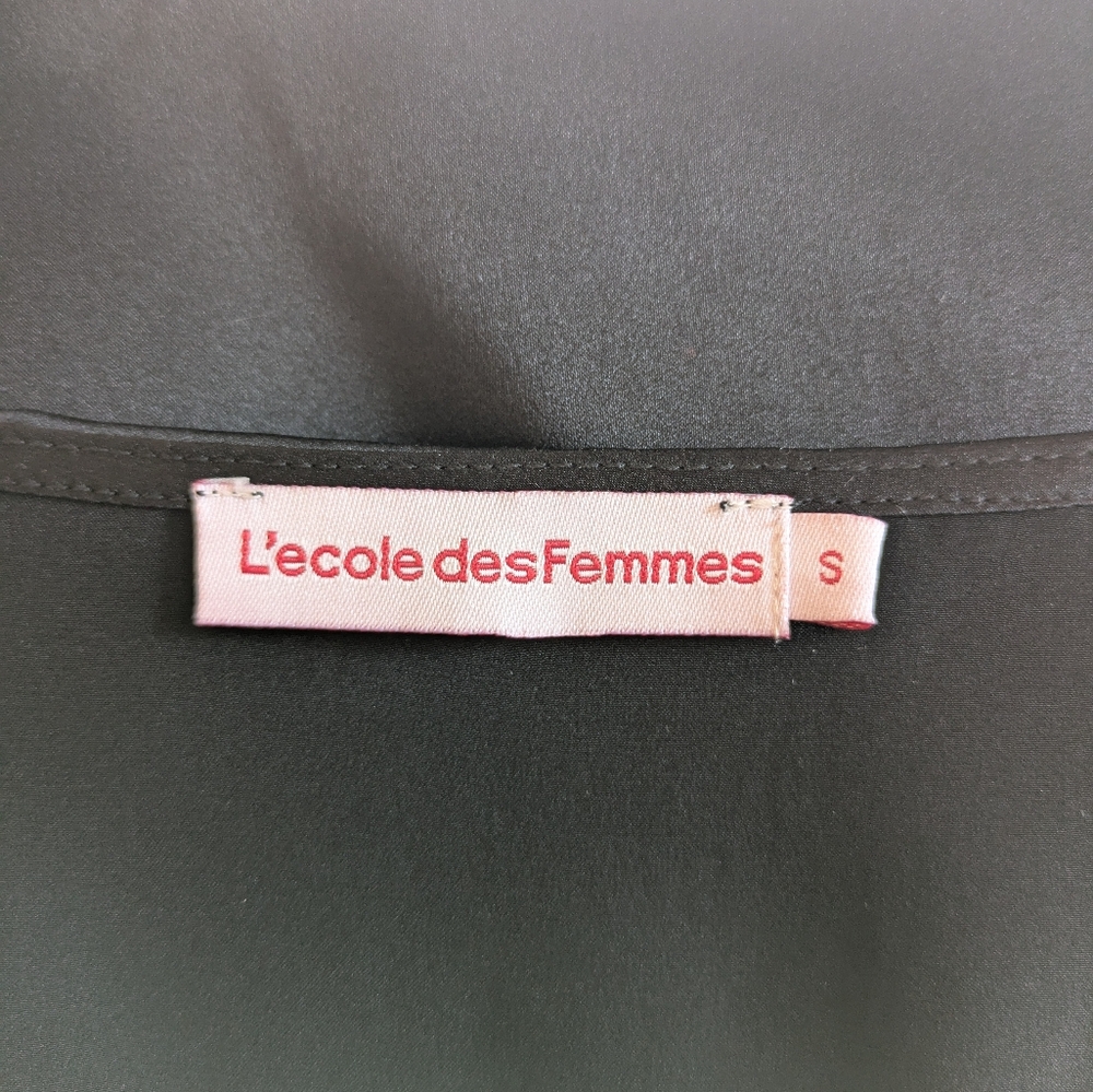 L'ecole desFemmes- Silk Sailor Top- Black- Size S- NWOT - Picture 4 of 5